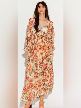 Free People Timeless Tapestry Maxi Dress NWT Large 398$